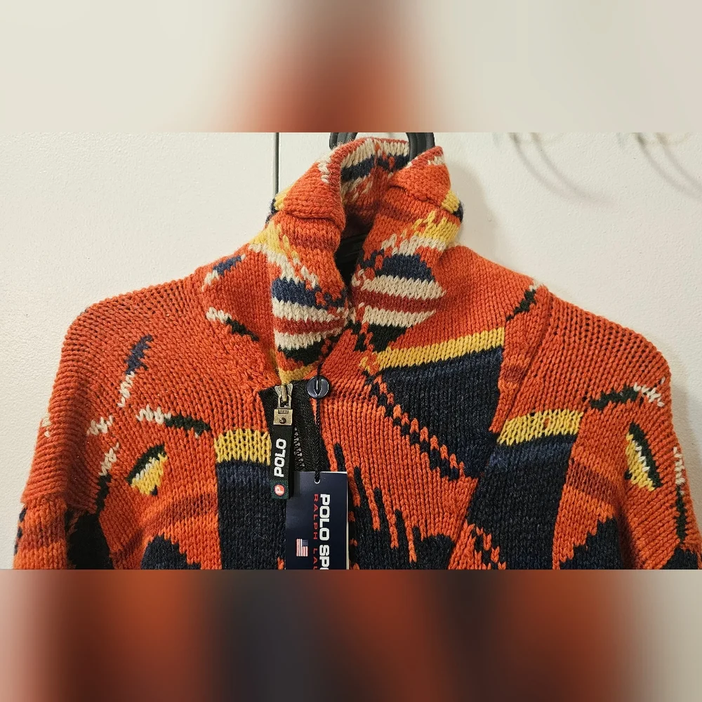 Polo Sport Ralph Lauren Outdoorsman Southwestern Lambswool Knit Sweater Men's M - Picture 7 of 15